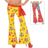 Pantalón Acampanado Hippie con Flores Adulto