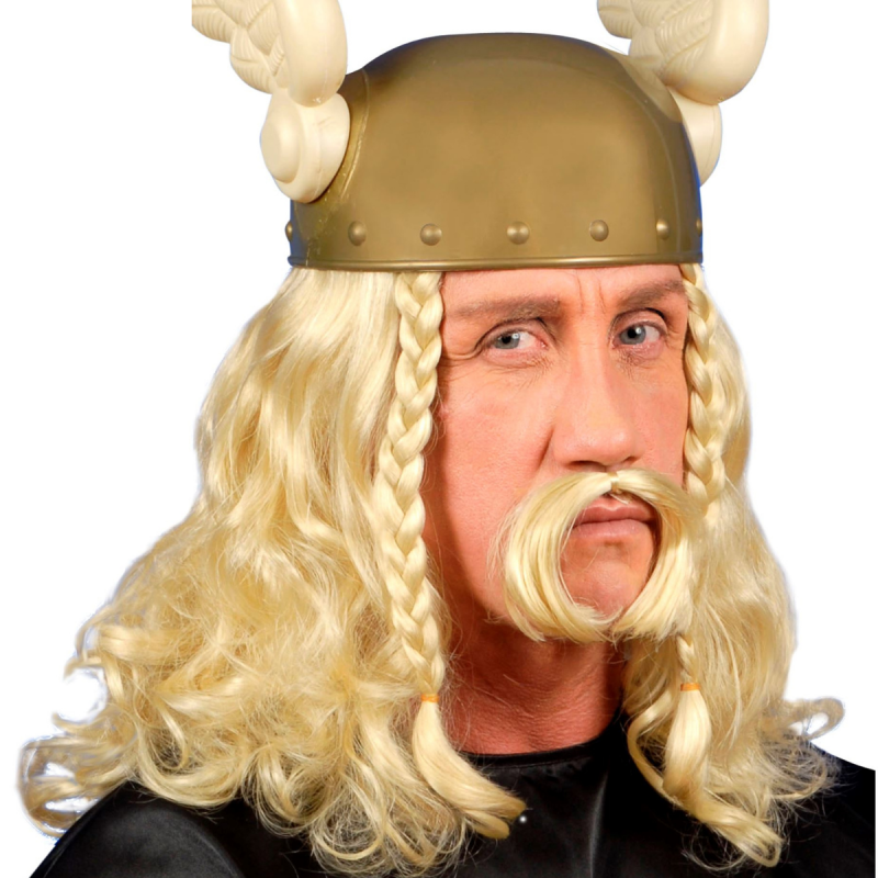 Peluca de Galo con Bigote Rubio