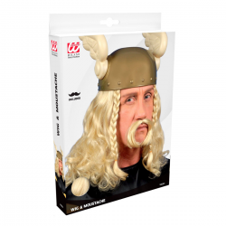 Peluca de Galo con Bigote Rubio