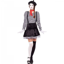 Disfraz de Mimo a Rayas para Mujer