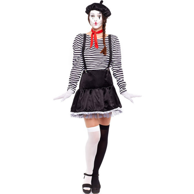 Disfraz de Mimo a Rayas para Mujer