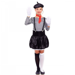 Disfraz de Mimo a Rayas para Niña