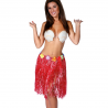 Falda Hawaiana Roja con Flores 50 cm