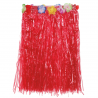 Falda Hawaiana Roja con Flores 50 cm