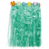 Falda Hawaiana Verde con Flores 50 cm