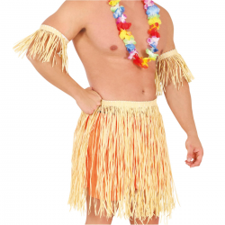 Conjunto Polinesio Falda y Accesorios Hawaianos