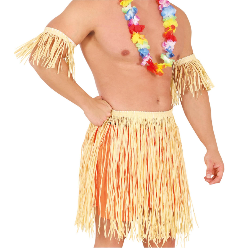 Conjunto Polinesio Falda y Accesorios Hawaianos