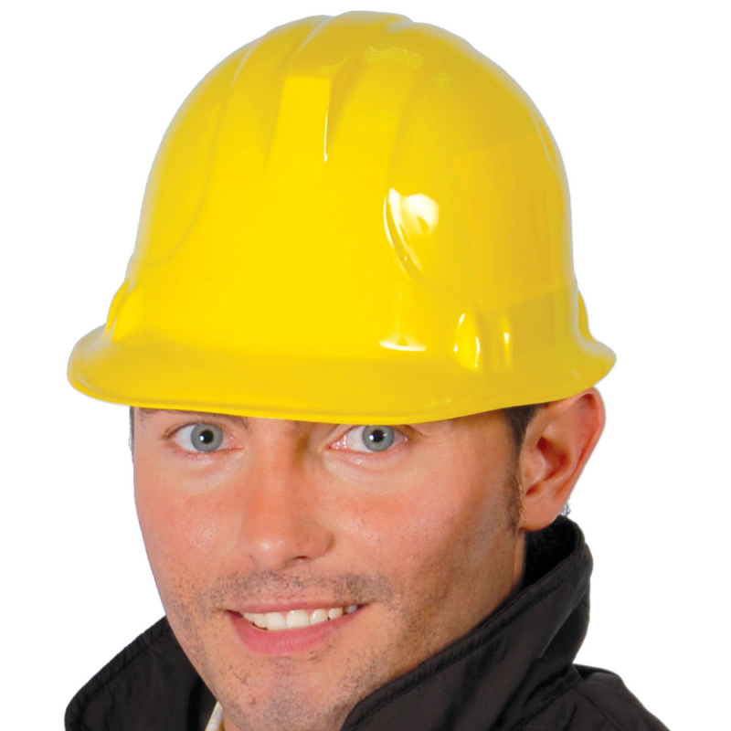 Casco Amarillo Obrero Adulto PVC