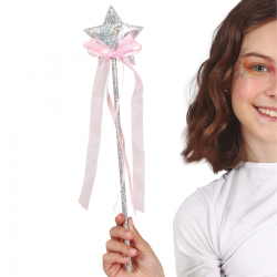 Varita con Estrella Plateada 35 cm