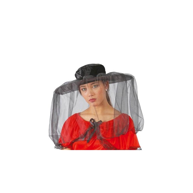 Sombrero de Viuda con Velo