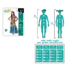 Disfraz de Sirena Multicolor para Niña