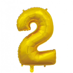 Globo Foil Número 2 Oro 110 cm