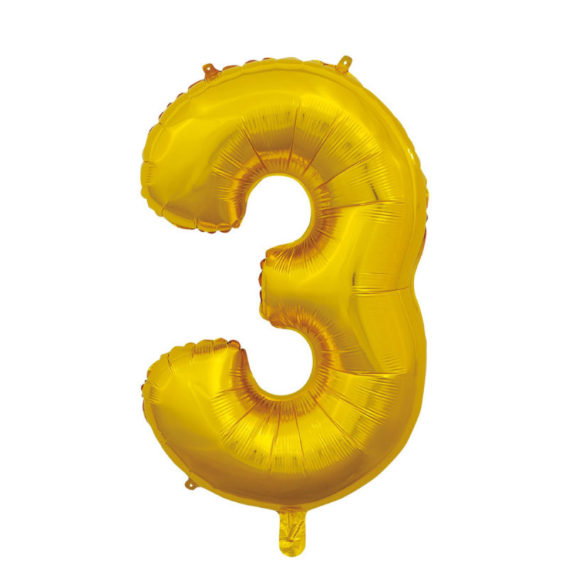 Globo Foil Número 3 Oro 110 cm