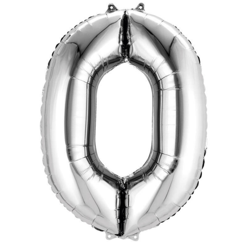 Globo Foil Número 0 Plata 110 cm
