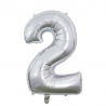 Globo Foil Número 2 Plata 110 cm