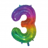 Globo Foil Número 3 Rainbow 110 cm