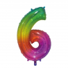 Globo Foil Número 6 Rainbow 110 cm