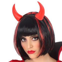 Diadema Cuernos Demonio con Luz LED Roja