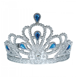 Diadema Plateada Infantil con Piedras Azules