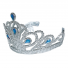 Diadema Plateada Infantil con Piedras Azules