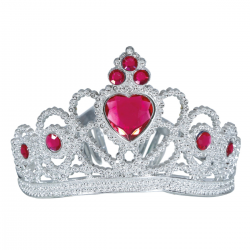 Diadema Plateada Infantil con Corazón Rojo