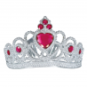 Diadema Plateada Infantil con Corazón Rojo