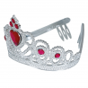 Diadema Plateada Infantil con Corazón Rojo