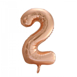 Globo Foil Número 2 Oro Rosa 110 cm