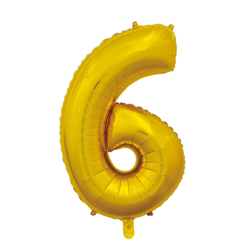 Globo Foil Número 6 Oro 110 cm
