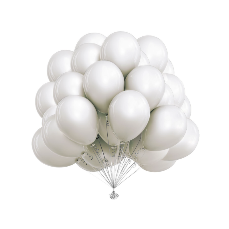 Globos de Látex Blancos 35 cm pack 25 unidades