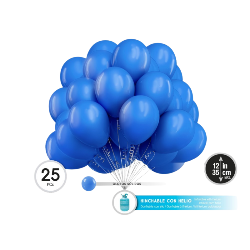 Globos Azul Oscuro Látex 35 cm pack 25 unidades