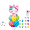 Set de Globos Caticornio pack 7 uds.