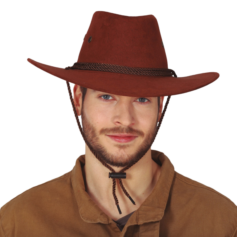 Sombrero Vaquero Marrón Extra para Adulto