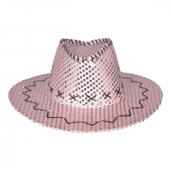 Sombrero Vaquero Rosa con Lentejuelas