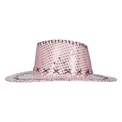 Sombrero Vaquero Rosa con Lentejuelas