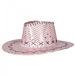 Sombrero Vaquero Rosa con Lentejuelas