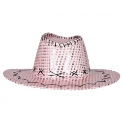 Sombrero Vaquero Rosa con Lentejuelas