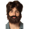 Peluca y Barba "Dude" Castaño para Adulto