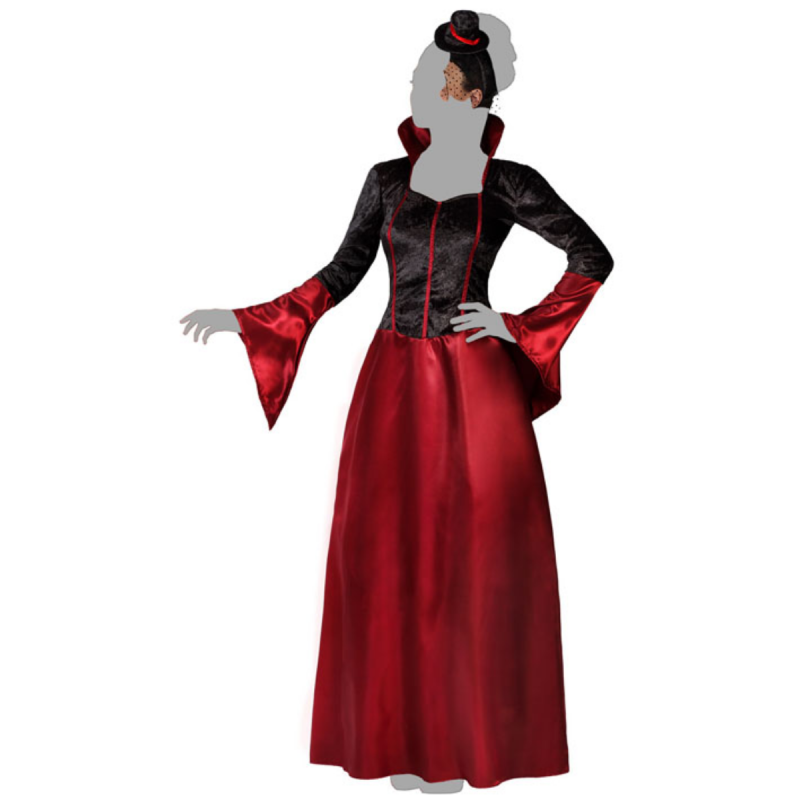 Disfraz Vampiresa Mujer Adulto Rojo Burdeos