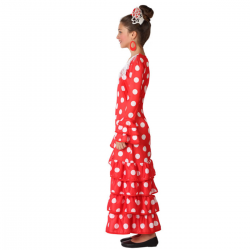 Disfraz de Flamenca Roja con Lunares para Niña