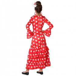 Disfraz de Flamenca Roja con Lunares para Niña