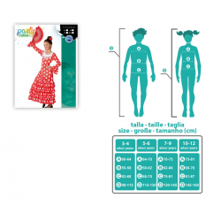 Disfraz de Flamenca Roja con Lunares para Niña