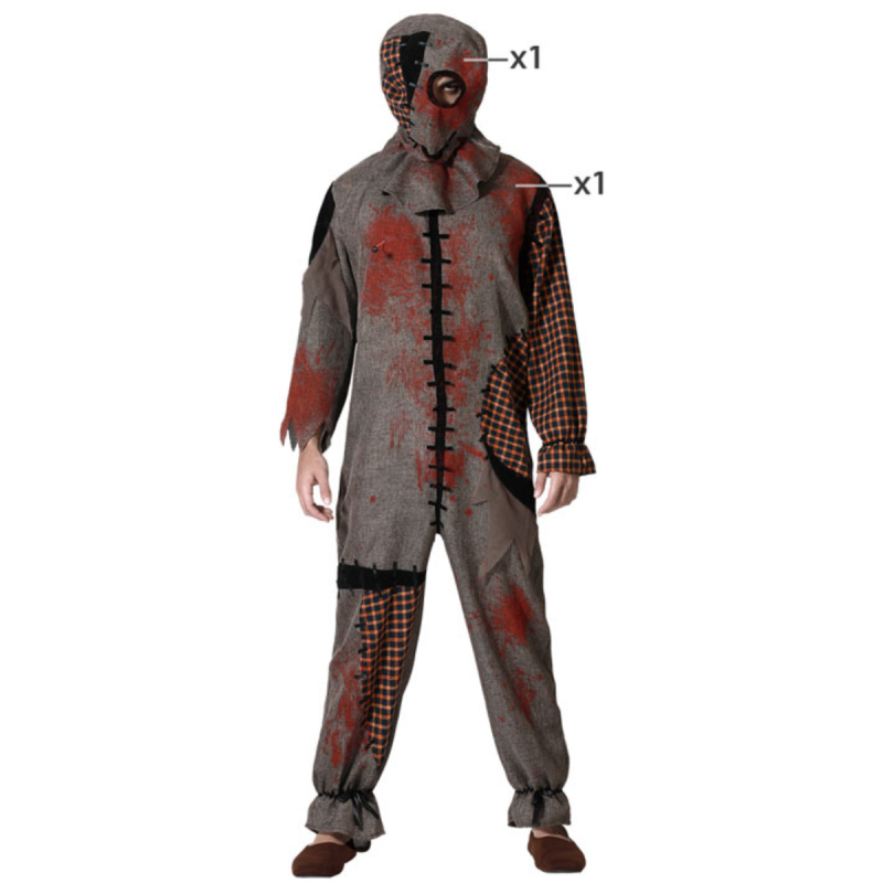 Disfraz Muñeco Vudú Gris con Máscara