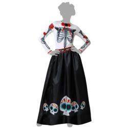 Disfraz Catrina Mexicana con Esqueleto