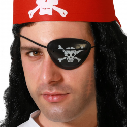 Parche Pirata Negro con Calavera