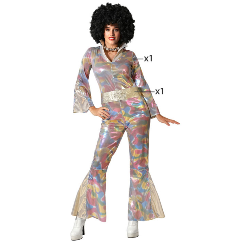 Disfraz Disco Multicolor para Mujer Adulto con Cinturón