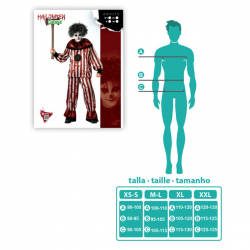 Disfraz Payaso Terror Rojo para Hombre Adulto con Camiseta y Pantalón