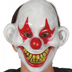 Máscara Payaso Blanco Terrorífica para Adulto