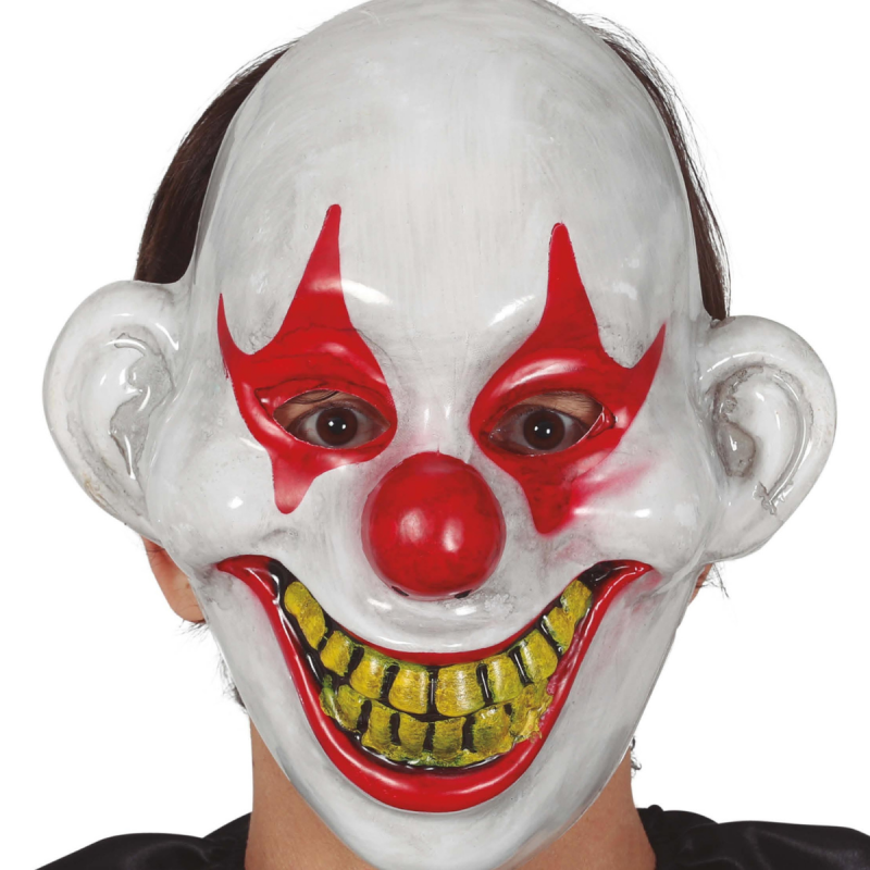 Máscara Payaso Blanco Terrorífica para Adulto