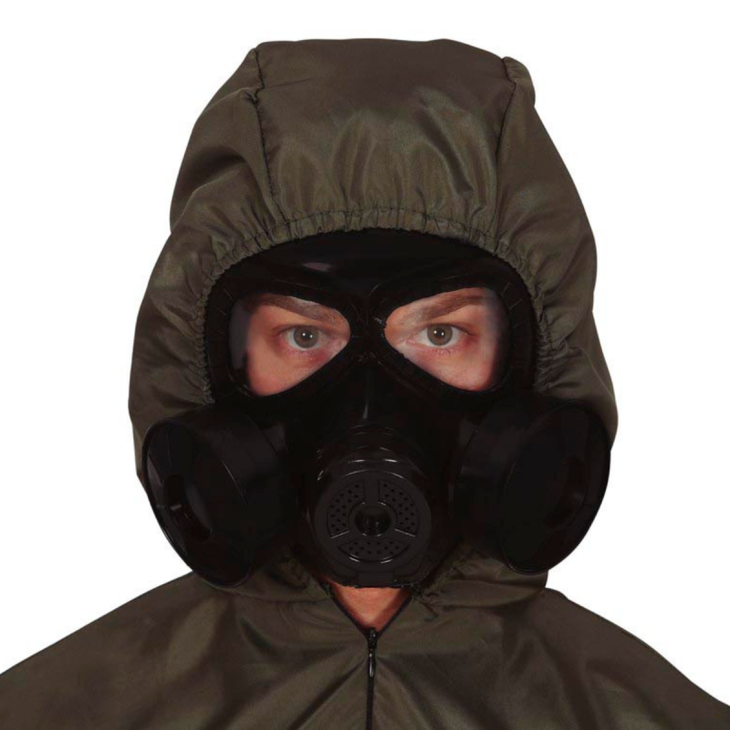 Máscara de Gas Negra PVC para Disfraz